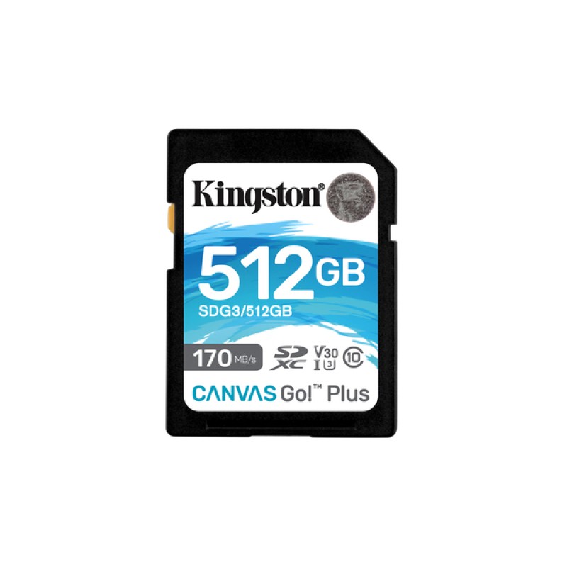 Карта памяти Kingston Canvas Go Plus 512 Гб R/W 170/90 МБ/с SDG3/512 Гб
