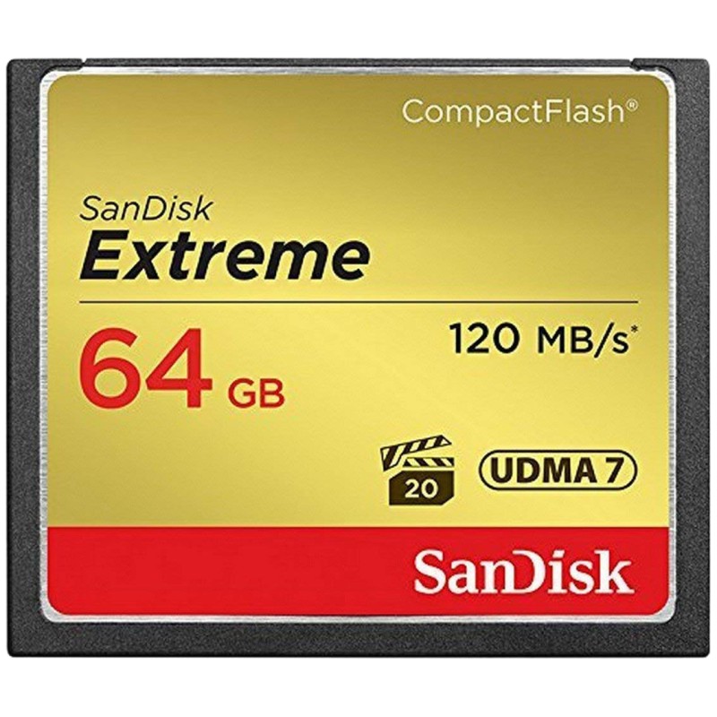 Карта памяти SanDisk Extreme CompactFlash UDMA7 64 Гб R/W 120/85 МБ/с SDCFXSB-064G-G46