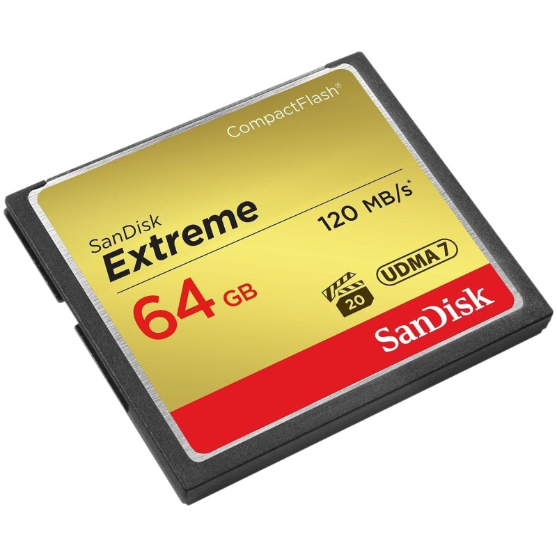 Карта памяти SanDisk Extreme CompactFlash UDMA7 64 Гб R/W 120/85 МБ/с SDCFXSB-064G-G46