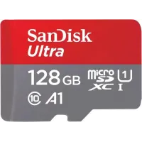 Карта памяти SanDisk Ultra microSDXC 128 Гб UHS-I Class 10 до 140 МБ/с с адаптером SDSQUAB-128G-GN6MA