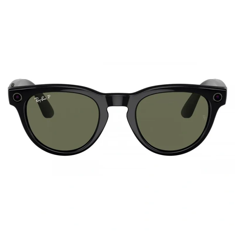 Умные очки Ray-Ban Meta Headliner (150-50), Shiny Black/Polarized G-15 Green, глянцевый черный/зеленые поляризованные