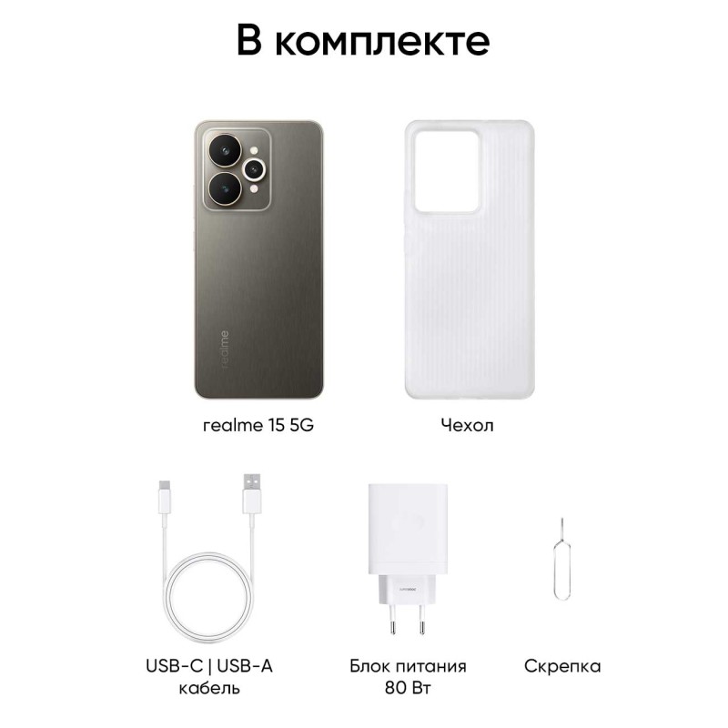 Смартфон Realme 15, 12/256 ГБ, Graphite Black, графитовый черный