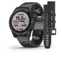 Смарт-часы Garmin Fenix 7 Sapphire Solar, 47 мм, Bluetooth, Gray Titanium Band, Серый титановый с серым титановым браслетом