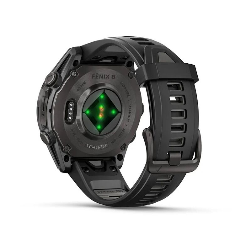 Смарт-часы Garmin Fenix 8, 47 мм, Bluetooth, AMOLED Slate Gray Black Silicone Band, графитово-серый с черным силиконом