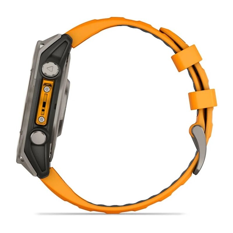 Смарт-часы Garmin Fenix 8, 47 мм, Bluetooth, Amoled Sapphire Titanium Orange, титановый серый с оранжевым