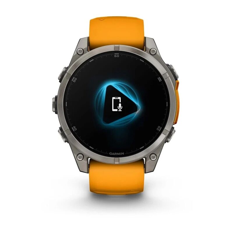 Смарт-часы Garmin Fenix 8, 47 мм, Bluetooth, Amoled Sapphire Titanium Orange, титановый серый с оранжевым