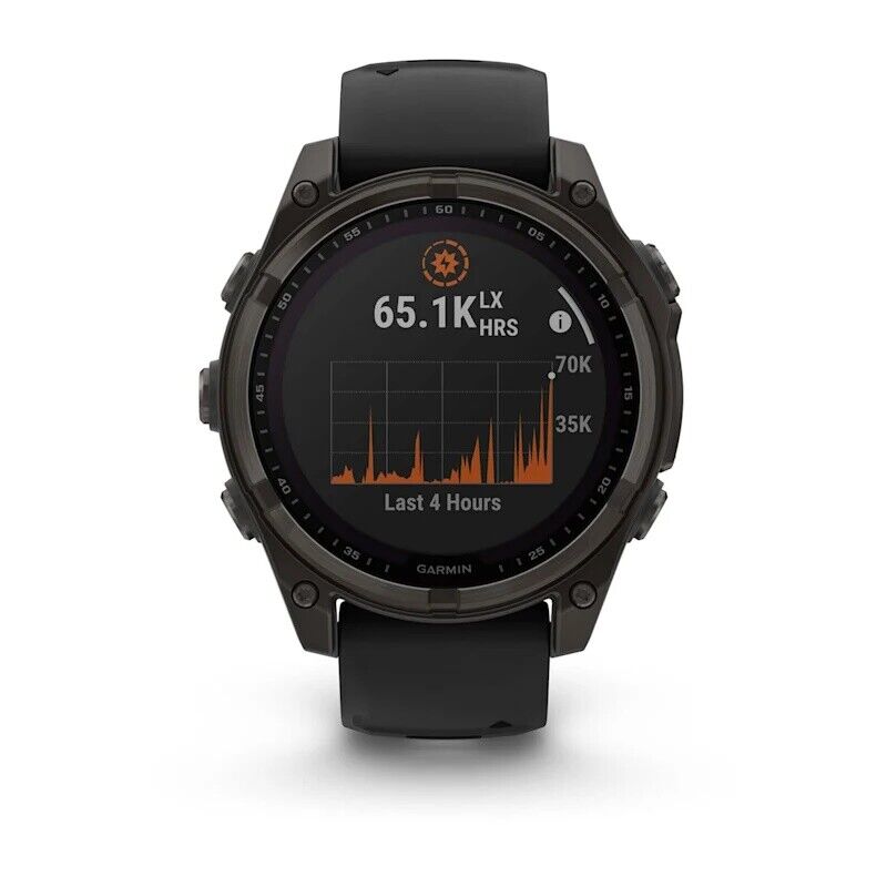 Смарт-часы Garmin Fenix 8, 47 мм, Bluetooth, Solar Sapphire Titanium Carbon Gray, титановый угольно-серый с солнечной зарядкой