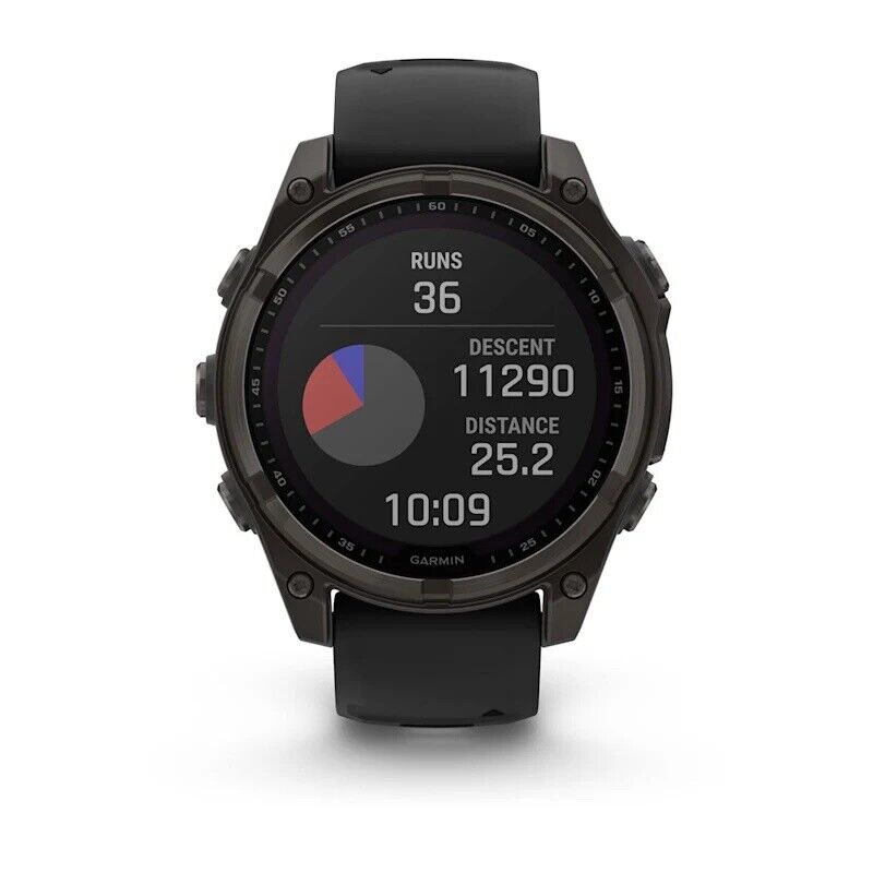 Смарт-часы Garmin Fenix 8, 47 мм, Bluetooth, Solar Sapphire Titanium Carbon Gray, титановый угольно-серый с солнечной зарядкой