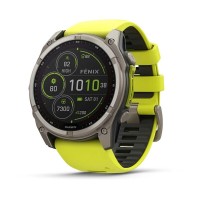 Смарт-часы Garmin Fenix 8, 51 мм, Bluetooth, Yellow/Graphite Silicone Band, желтый/серый