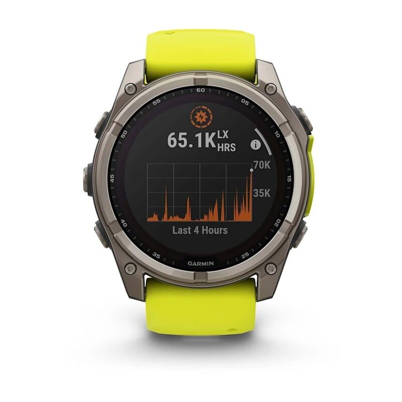 Смарт-часы Garmin Fenix 8, 51 мм, Bluetooth, Yellow/Graphite Silicone Band, желтый/серый