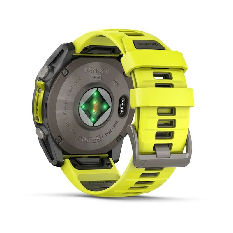 Смарт-часы Garmin Fenix 8, 51 мм, Bluetooth, Yellow/Graphite Silicone Band, желтый/серый