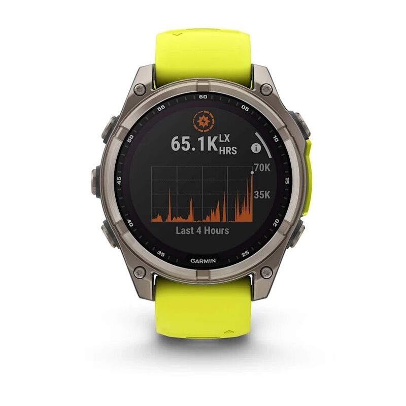 Смарт-часы Garmin Fenix 8, 47 мм, Bluetooth, Solar Sapphire Titanium Yellow, титановый серый с желтым