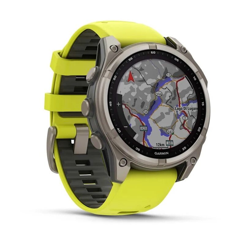 Смарт-часы Garmin Fenix 8, 47 мм, Bluetooth, Solar Sapphire Titanium Yellow, титановый серый с желтым