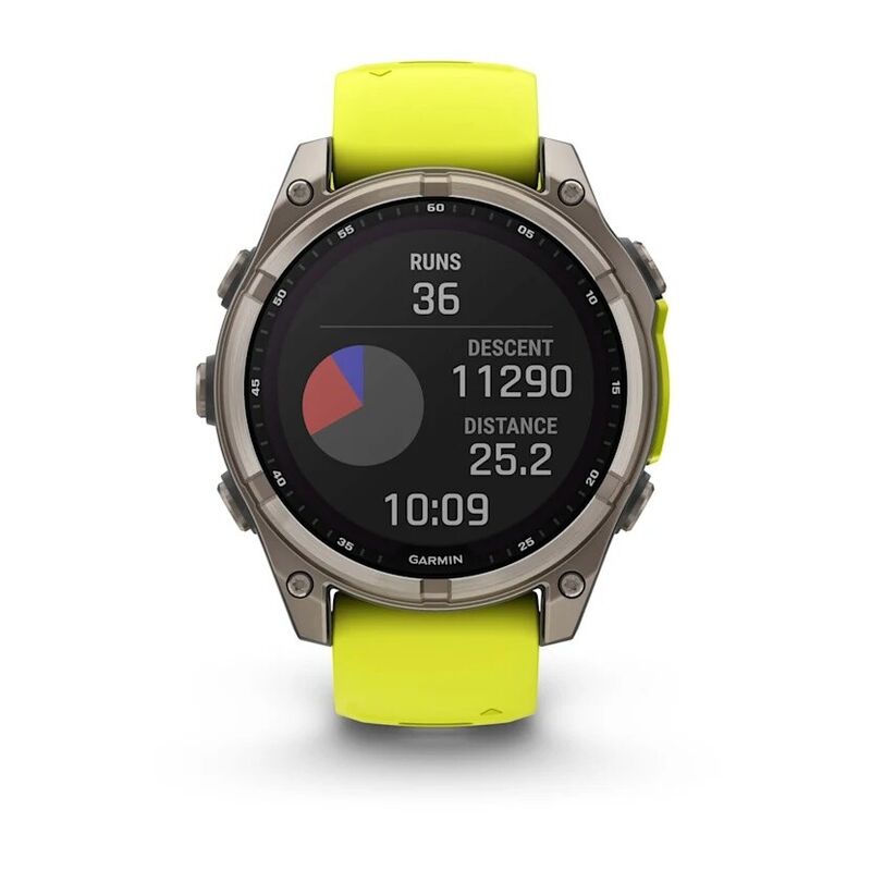 Смарт-часы Garmin Fenix 8, 47 мм, Bluetooth, Solar Sapphire Titanium Yellow, титановый серый с желтым