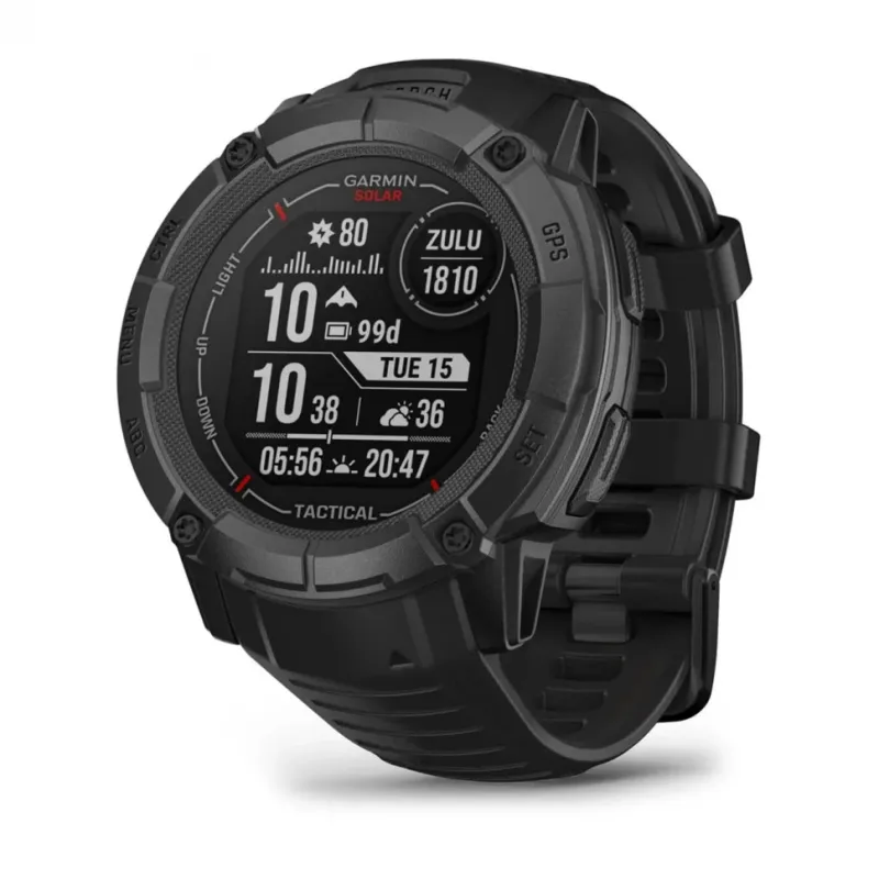 Смарт-часы Garmin Instinct 2X Solar Tactical Edition, 50 мм, Bluetooth, Tactical Black, Тактический черный