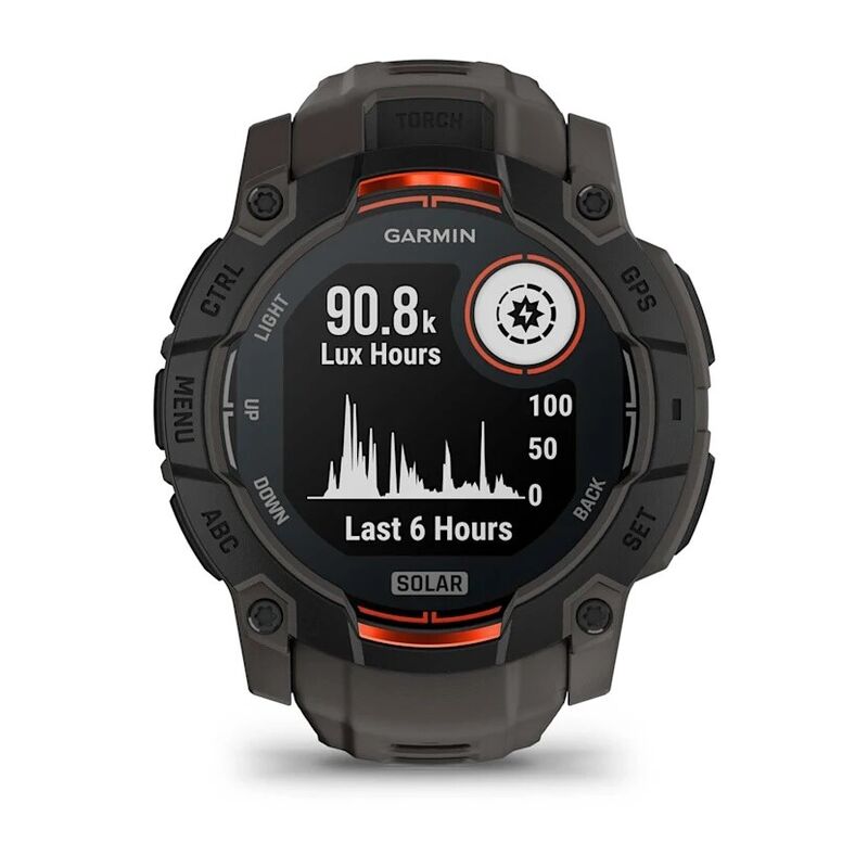 Смарт-часы Garmin Instinct 3 Solar, 50 мм, Bluetooth, Black with Charcoal Band, Черный с угольным ремешком