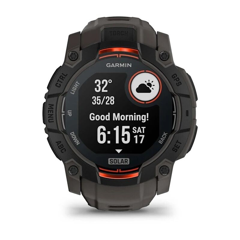 Смарт-часы Garmin Instinct 3 Solar, 50 мм, Bluetooth, Black with Charcoal Band, Черный с угольным ремешком