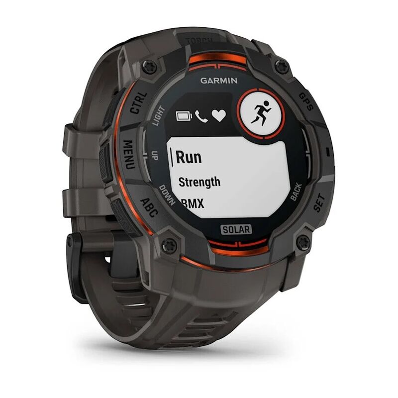 Смарт-часы Garmin Instinct 3 Solar, 50 мм, Bluetooth, Black with Charcoal Band, Черный с угольным ремешком
