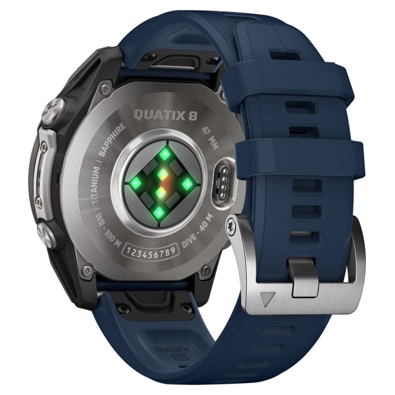 Смарт-часы Garmin QUATIX 8, 47 мм, Bluetooth, Titanium/Blue, Титан/синий
