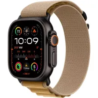 Смарт-часы Apple Watch Ultra 2 2024, 49 мм, LTE, Black Titanium Case with Tan Alpine Loop (M), черный титан с бежевым ремешком