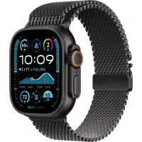 Смарт-часы Apple Watch Ultra 2 2024, 49 мм, LTE, Black Titanium Case with Black Titanium Milanese Loop (L), черный титан с черным титановым ремешком
