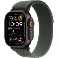 Смарт-часы Apple Watch Ultra 2 2024, 49 мм, LTE, Black Titanium Case with Green Trail Loop (S/M), черный титан с зеленым ремешком