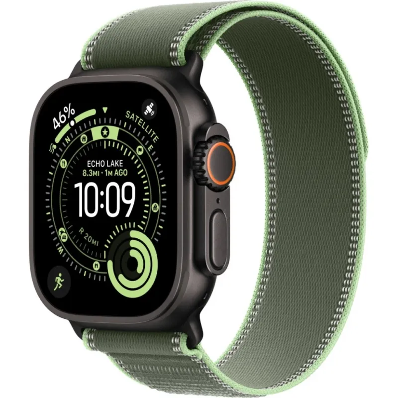 Умные часы Apple Watch Ultra 3 2025 49mm Black Titanium Case with Green/Neon Trail Loop (S/M)