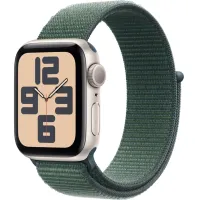 Смарт-часы Apple Watch SE 2024 44mm, Bluetooth, Starlight/Lake Green, золотистый/зеленый